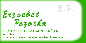 erzsebet pszotka business card